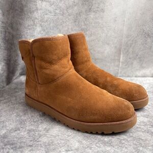 UGG Women's Cory Tan Shearling Suede Ankle Pull-On Boots #1013437 Size 10